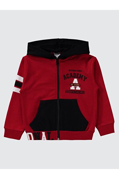 Bizizo Kapşonlu Academy Baskılı 2-5 Yaş Eşofman Takımı - Kırmızı 4-5 Yaş