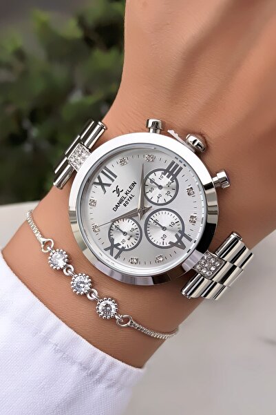 Daniel Klein ساعة يد نسائية أصلية من سلسلة New Season Steel Cord - مع سوار هدية