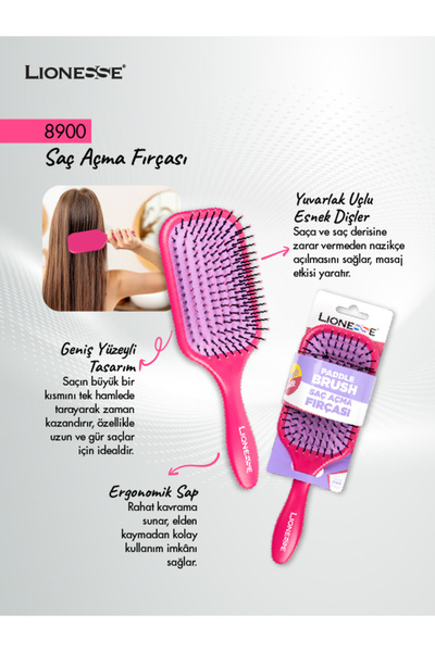 Lionesse فرشاة تفتيح الشعر 8900 - سطح واسع، مفتح للشعر