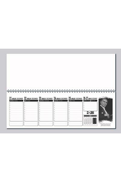 Orkide Matbaacilik 56 Yp. Haftalık Takvim 15x45 Cm Atatürk Masa Sümeni. Atatürk'ün Farklı Söz Ve Resimleri-2026