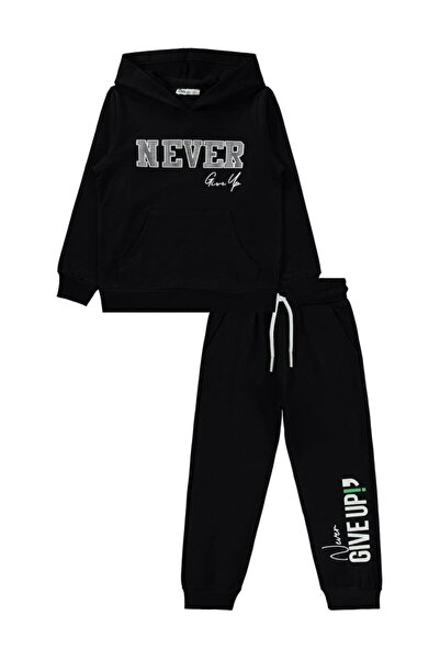 Civil Boys 6-9 Year Old Boy's Black Tracksuit Set