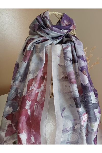 SK Scarfs Vual Pamuk Çiçek Desen Şal
