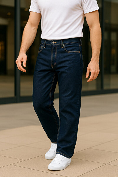 CEDY DENIM Υψηλής ποιότητας ίσιο τζιν Marcus Hunter Ψηλόμεσο Άνετο Ελαστικό Τζιν Παντελόνι C346-σκούρο μπλε