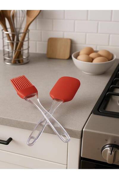 silcap silicone Silikon Spatula Ve Fırça, 2li Set-renkli