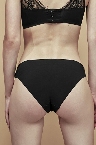 Penti #Šikmé hladké černé slipové kalhotky