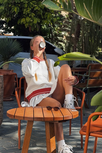 Le'sluette shadow of style Жіночий трикотажний светр з велосипедним коміром, оверсайз, екрю - цегляний колір