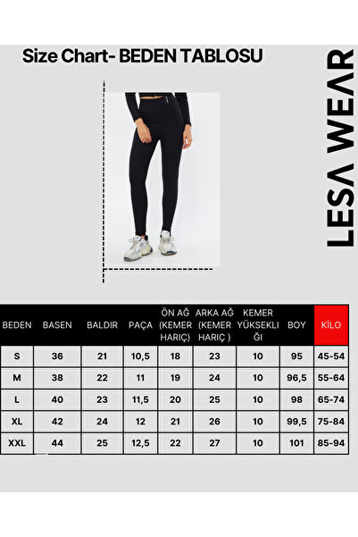 Lesa Wear Kışlık Yüksek Bel Toparlayıcı Ve Sıkılaştırıcı Likralı Şardonlu Tayt