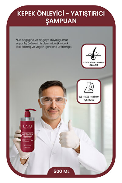 Batçı Hair Atelier Kepek Önleyici Şampuan Ve Pullanma Karşıtı, Yatıştırıcı Şampuan 500 ml