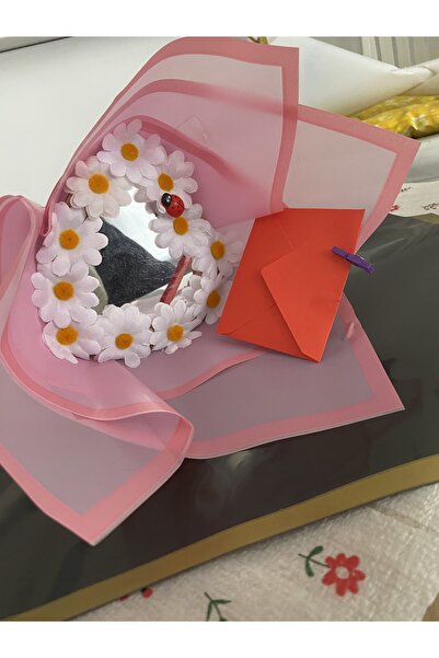 vibecomtr Solmayan Kalpli aynalı papatya buketi