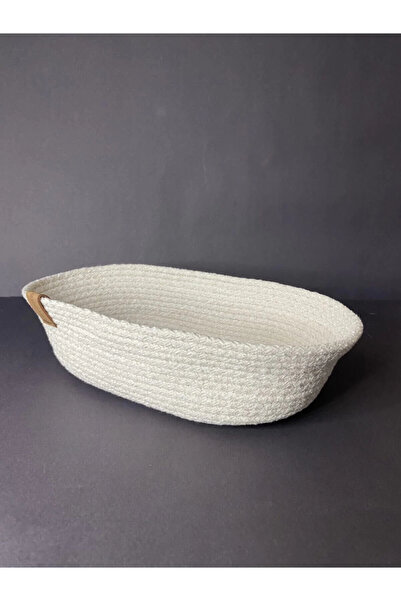 Sevdam Sepet Cream Colored Small Size Bread Basket - Cord Rope