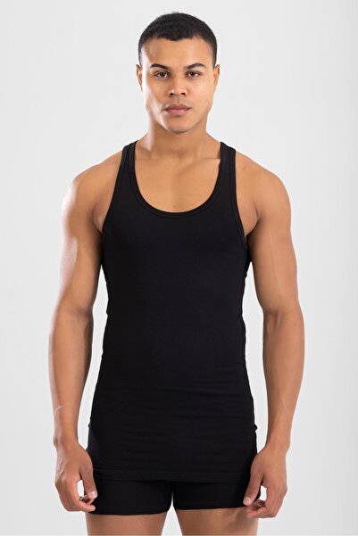 BAYKAR Rambo Black Cotton Men's Tank Top