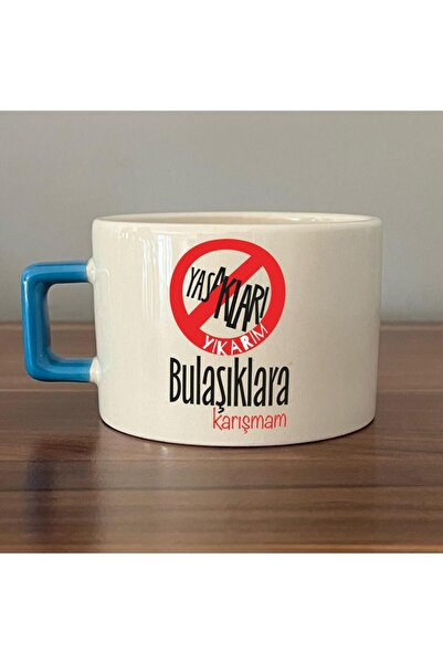 Kırtasiye Ofisi كوب C مطبوع باللون الأزرق مع مقبض