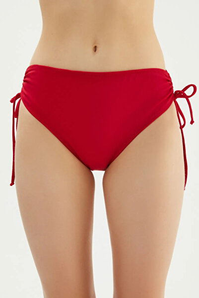 Eros 2513 Kırmızı Yanı Büzgülü Ipli Bikini Altı