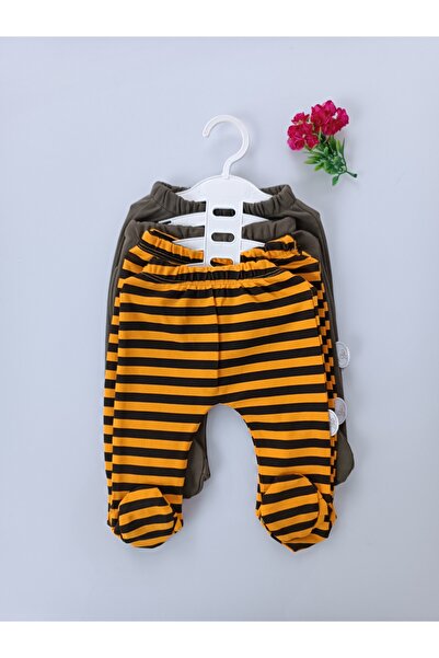 Tomuycuk Bebe 4'lü Ayaklı %100 Pamuklu Bebek Pantolon 0-3 Ve 3-6 Ay Kız Erkek Bebek Alt Hediyelik Yenidoğan