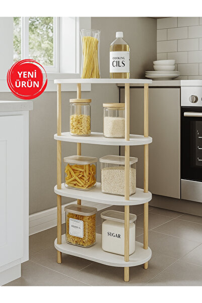 dorpek Embra Çok Amaçlı Dolap 4 Raflı Dolap Çok Amaçlı Kitaplık Beyaz