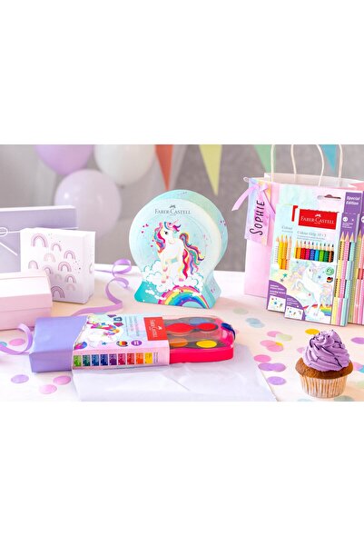 Faber Castell Faber-Castell Unicorn 8+2 Jumbo Grip Boya Kalemi, 10 Farklı Renk Seçeneği, Üçgen Tasarım, Ergonomik