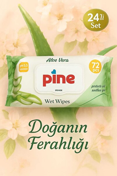 Pine Aloe Vera Özlü (24 PAKET) 72'li Islak Mendil