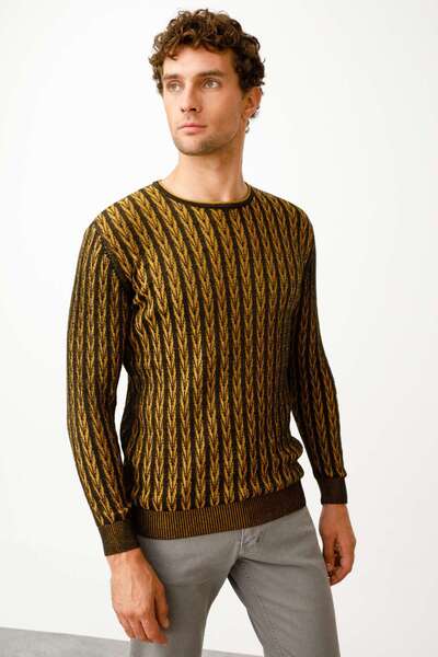 İgs Tricotaj pentru bărbați, de culoare neagră, cu decolteu rotund standard