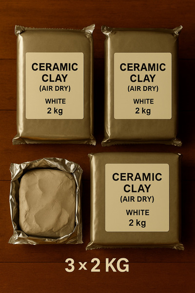 O&S Oyun ve Sanat Eğlen-Üret Seramik hamuru kil çamuru, doğal oyun hamuru 3 adet 2 kg toplam 6 kg, hobi faaliyet