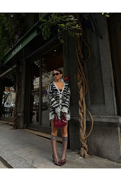 Lijuri Cardigan tricotat cu model zebră 5166