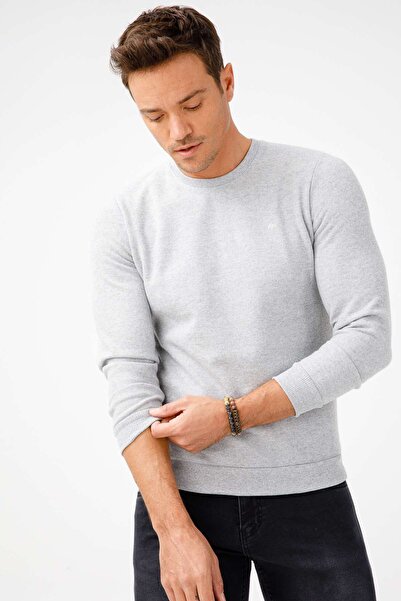 İgs Men's Gray Standard Crew Neck Knitwear