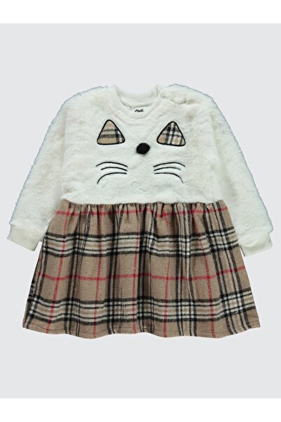 Civil Baby Plyšové šaty s výšivkou kočky 9-18 měsíců - béžové 18-24 měsíců