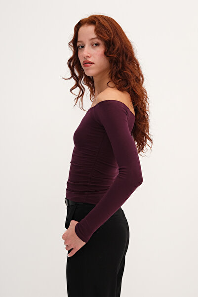 Addax Gathered Side Blouse B1849