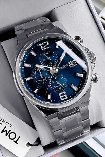 Tom Jones Erkek Kol Saati 3 Atm Su Geçirmez Gümüş Renk Çelik Kordon Bileklik Gncdkh2542l