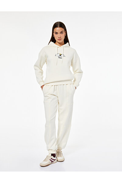 Koton Cotton High Waist Stitching Detail Pocket Jogger Sweatpants