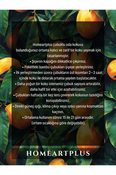 homeartplus Mango Oda kokusu bambu esansiyel uçucu yağ 50 ml