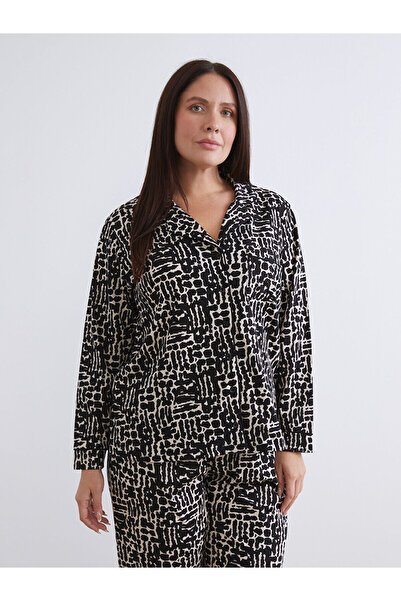 LC Waikiki Peak Yeni Sezon Büyük Beden Desenli Kadın Pijama Takımı