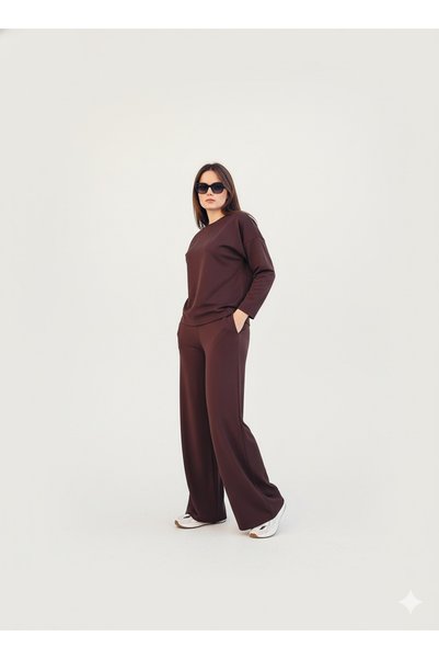Keep Risen Women's Modal Set Top and Bottom Wide Leg Oversize Cut Stylish Daily Use
