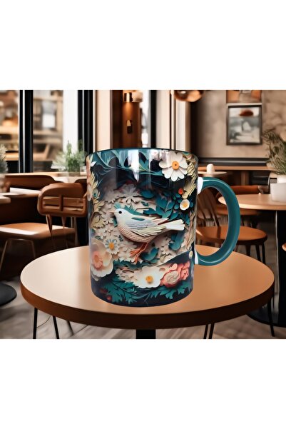 Mugs and love Çalıkuşu Tasarım Büyük Boy Porselen Kupa