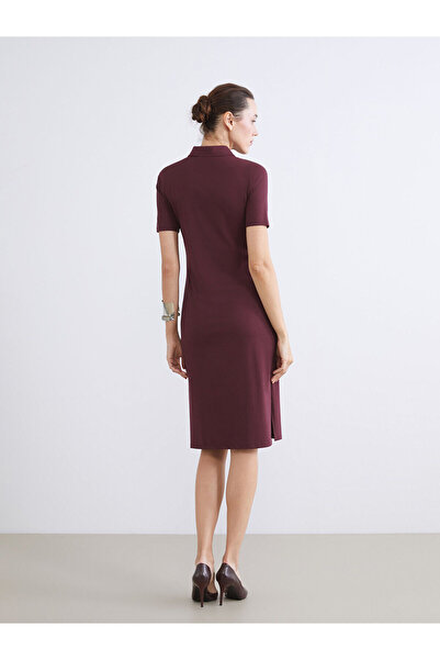 LC Waikiki Özmarka Yeni Sezon Polo Yaka A Kesim Modal Karışımlı Elbise