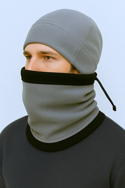 Homy Life Winter Thick Fleece Beanie & Double-Sided Neck Gaiter Scarf Set | Windproof Thermal Neck Gaiter Beanie