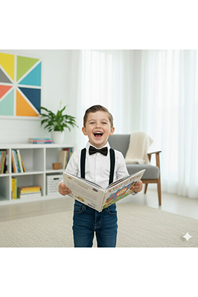 nivra sepet 1-10 Yaş Çocuk Pantolon Askısı ve Papyon – Hediyelik Set