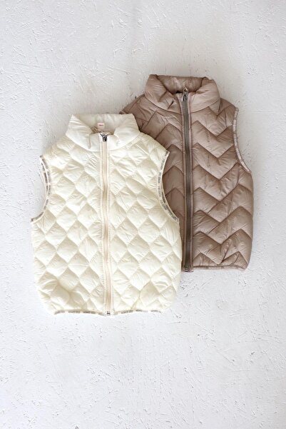 Monila New Season Unisex Children's Vest - Cotton Lined, Quilted and Zippered