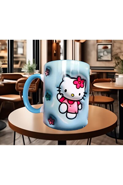 Mugs and love Hello Kitty Tasarım Büyük Boy Porselen Kupa