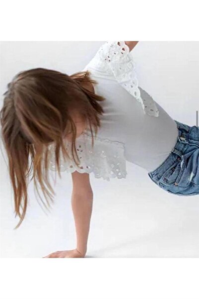 SONGÜLBERİK Girl's Lace Sleeve Bodysuit