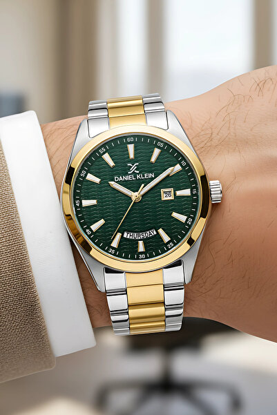 Daniel Klein Men's Wristwatch with Calendar Steel Band Steel Case Bracelet Gift 3 Atm Waterproof