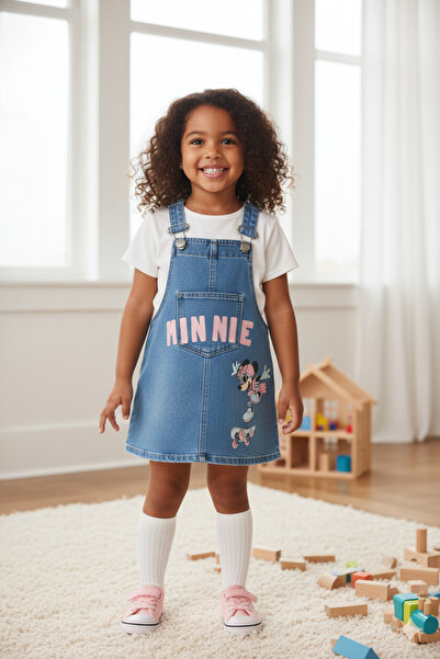 SONGÜLBERİK Girl's Salopet Dress (Printed)