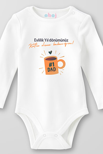 Ahoj بدلة أطفال بأكمام طويلة من القطن العضوي 100%، احتفل بعيد الزواج يا أبي ا...