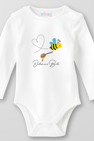 Ahoj 100% Organic Cotton Grandfather's Honey Baby Bodysuit Long Sleeve