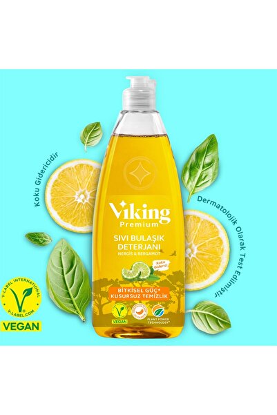 Viking Premium Bulaşık Deterjanı Nergis-bergamot 750 Ml 4 Adet