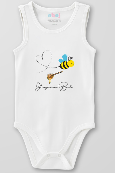 Ahoj 100% Organic Cotton Yengesinin Honey Baby Bodysuit Sleeveless