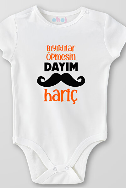 Ahoj 100% Organic Cotton Mustache Babies Don'T Kiss Me Except My Uncle Baby B...