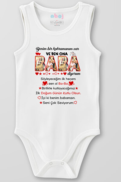 Ahoj بدلة أطفال بدون أكمام مصنوعة من القطن العضوي بنسبة 100%، عليها عبارة 'أن...