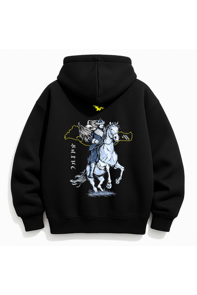 VEK سويت شيرت كبير الحجم بقلنسوة Mete Hun Emperor