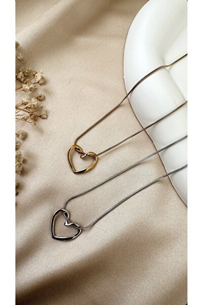 the canelif accessories قلادة من الفولاذ بنمط قلب - سلسلة رفيعة على شكل سمكة،...