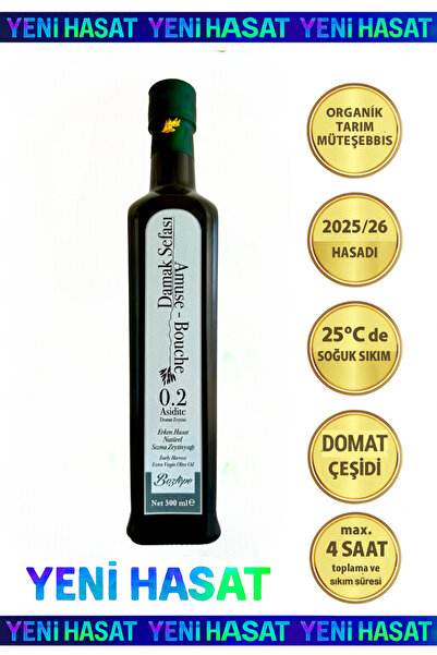 Boztepe 500 ML Yüksek Polifenollü Erken Hasat Natürel Sızma Domat Zeytinyağı Soğuk Sıkım Filtresiz 0,2 Asit